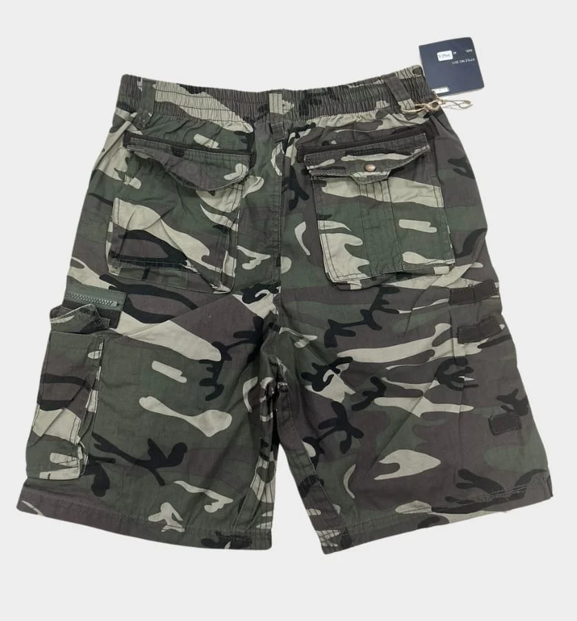 Bermuda Cargo Camuflada – Short Multibolsillo con Cordón Ajustable, vista 2