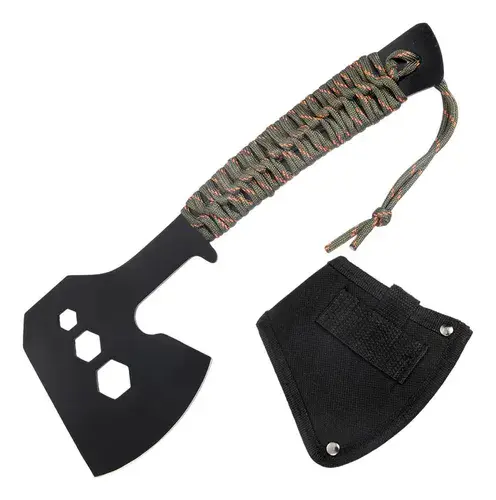 Hacha Táctica de Supervivencia – Mango con Cordón Paracord y Funda