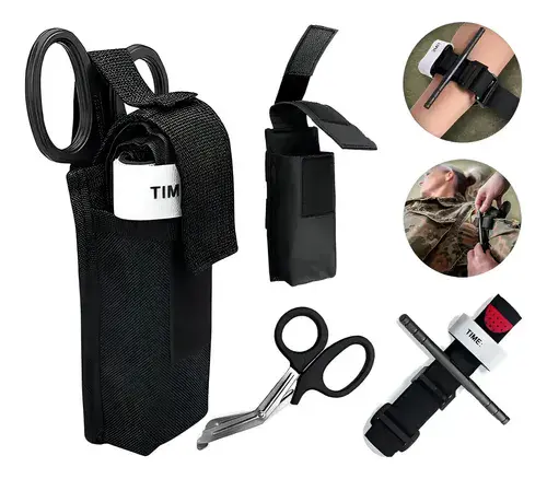 Kit Torniquete Táctico + Tijera de Trauma con Funda MOLLE