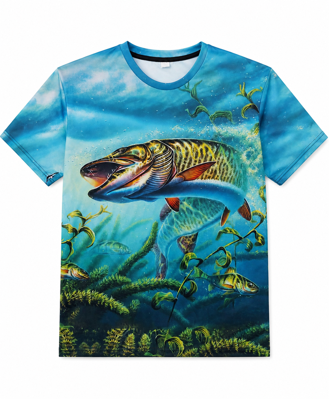 Remera de Pesca Estampado 3D – Diseño Realista de Peces, imagen 1