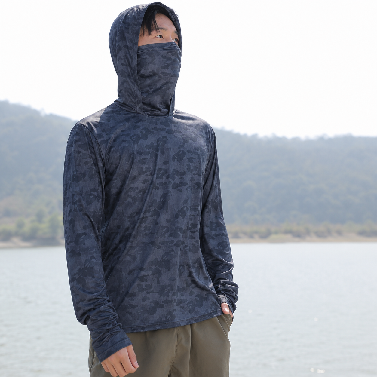 Camisa de Pesca con Capucha y Cubrebocas Integrado – Protección UV50+, vista 3