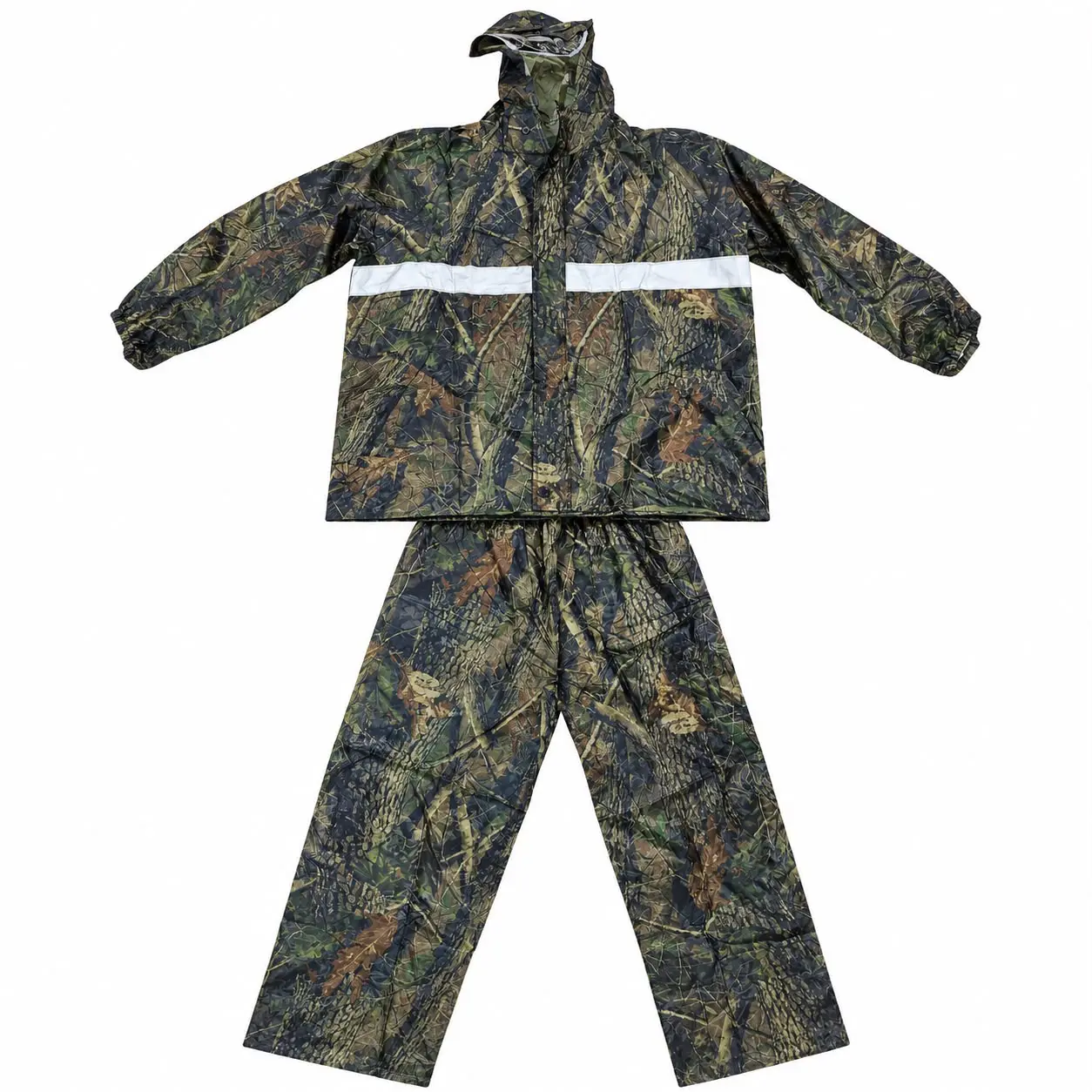 Conjunto Impermeable Camuflado con Cinta Reflectiva | Traje de Lluvia Paraguay