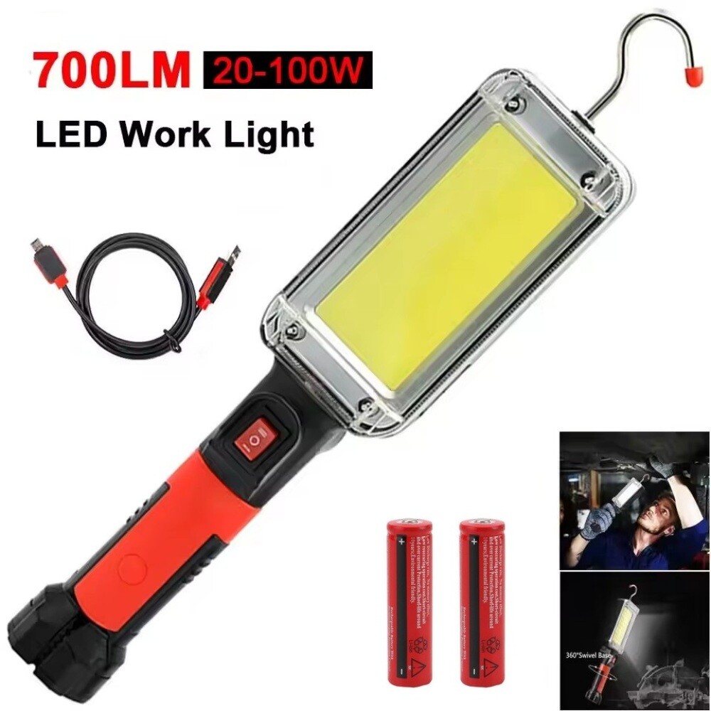 Linterna de Trabajo LED 700 Lumenes Recargable con Gancho y Base Magnética, imagen 1