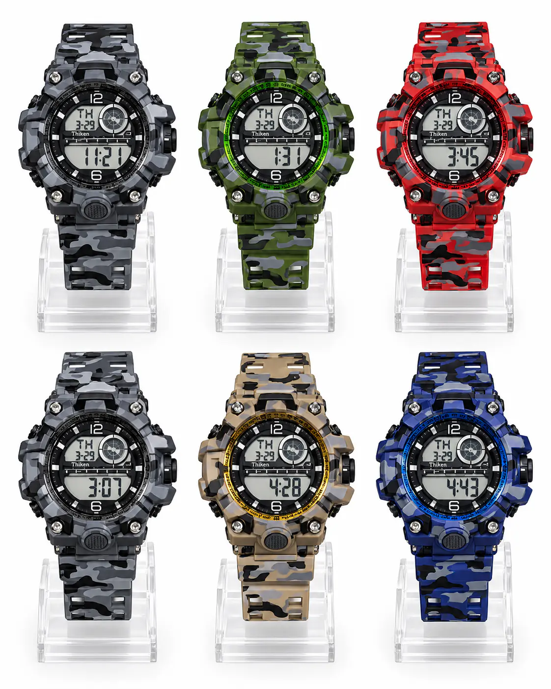 Reloj Deportivo Digital Camuflado – Resistente al Agua, Varios Colores