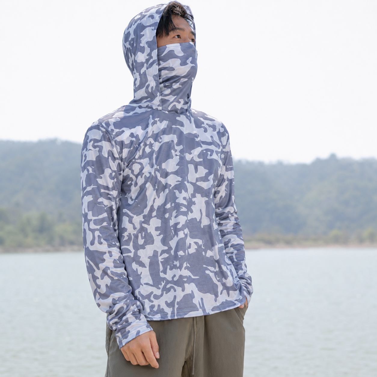 Camisa de Pesca con Capucha y Cubrebocas Integrado – Protección UV50+, vista 5