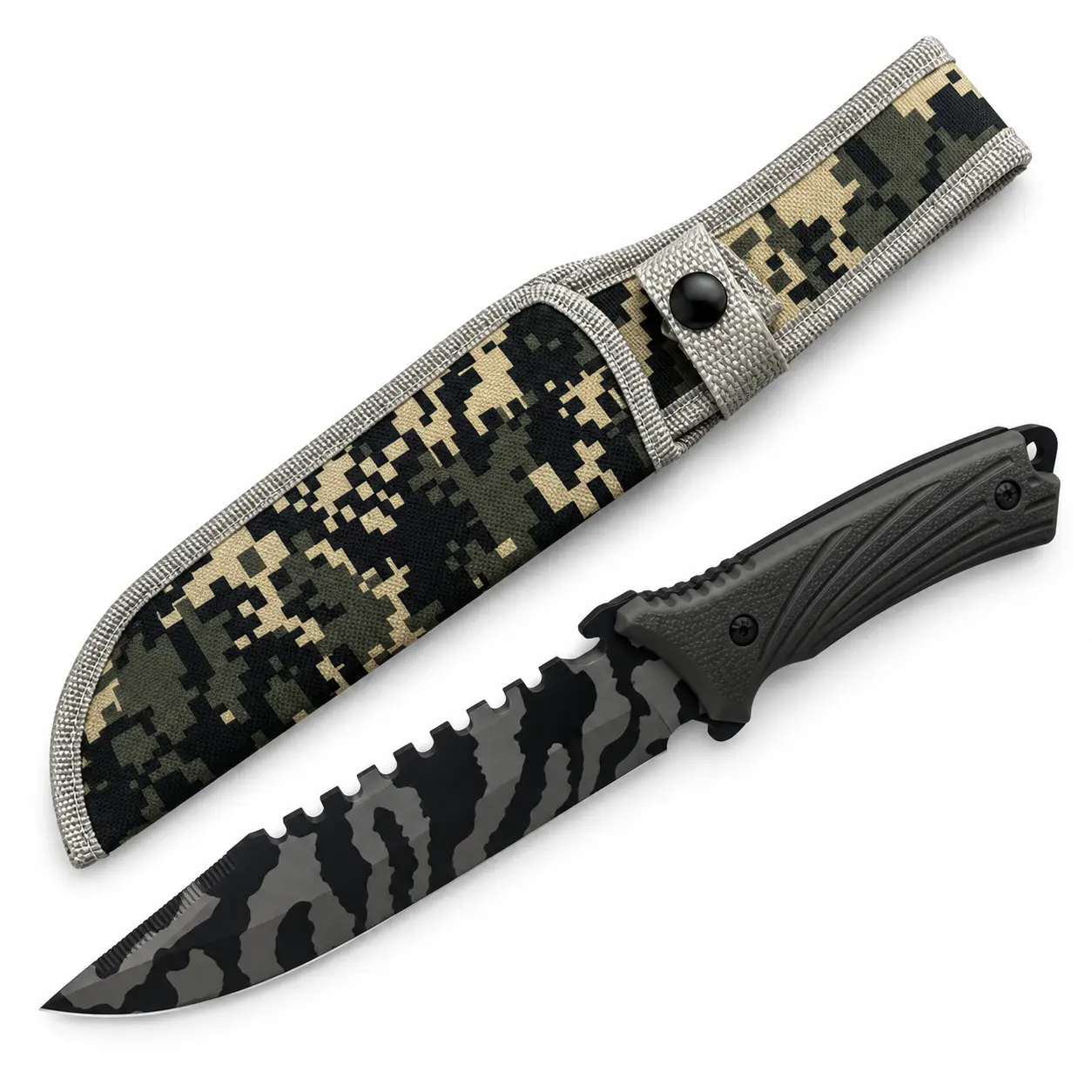Cuchillo Táctico Camuflado con Funda – Cuchillo para Camping, Pesca y Actividades Outdoor20515
