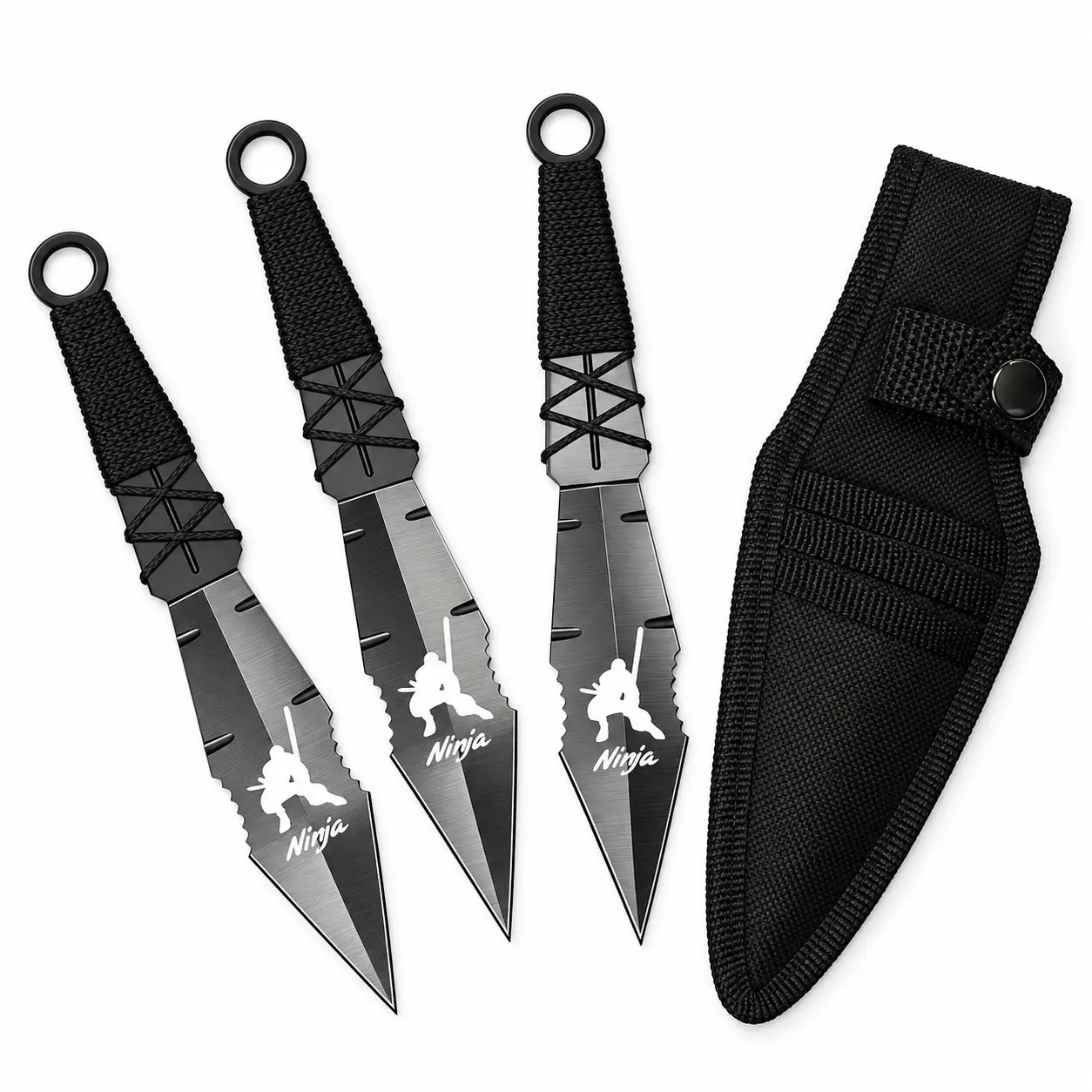 Set de 3 Cuchillos de Lanzar "Ninja" con Funda