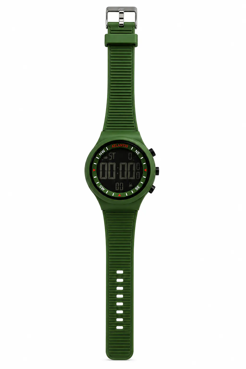 Reloj Digital Deportivo Redondo "Atlantis" Verde Militar en Paraguay